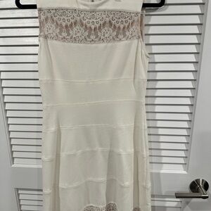 BCBGMaxAzria Cream Lace Midi Dress